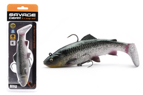 GUMA SAVAGE GEAR 4D RATTLE SHAD - GREEN SILVER