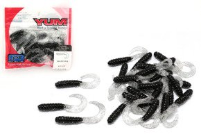 GUMY YUM WALLEYE GRUB BLACK SILVER 7,5cm/25szt