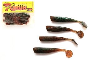 LCGR40 - LUNKER CITY GUMA GRUB 4" PKNSD GRN FLK -10szt