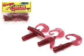 LCHG21 - LUNKER CITY GUMA  HYDROTAIL GRUB RED PEPPER 4"/10szt