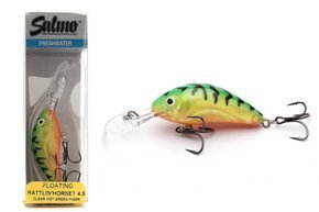 QRH359 - SALMO WOBLER RATTLIN HORNET F 4,5cm- CLEAR HOT GREEN TIGER