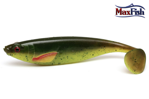 604 - DAM GUMA EFFZETT STRIKE SHAD - MOTOROIL/CHATREUSE