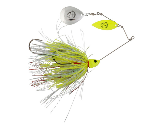 DA BUSH SAVAGE GEAR SPINNERBAIT -  YELLOW SILVER HOLO FLAME
