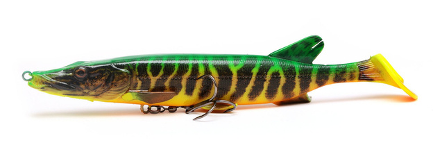 GUMA SAVAGE GEAR 4D PIKE SHAD - FIRETIGER 20cm