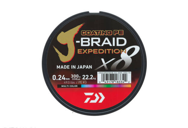 PLECIONKA DAIWA J-BRAID EXPEDITION X8E MULTICOLOR 300m