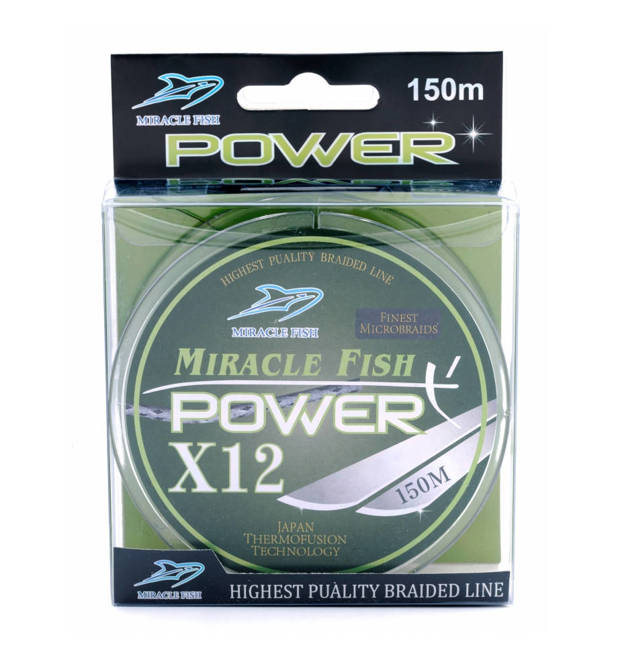 PLECIONKA MIRACLE FISH OCTA BRAID X12 GREEN 0.06mm/120m