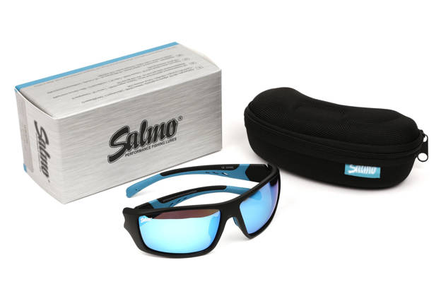 QSN001 - SALMO OKULARY POLARYZACYJNE BLUE BLACK WRAP