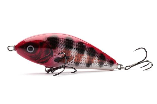 WOBLER SALMO FATSO FLOATING 10cm - HOLO RED HEAD STRIPER