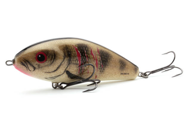 WOBLER SALMO FATSO SINKING 14cm - WOUNDED EMERALD PERCH