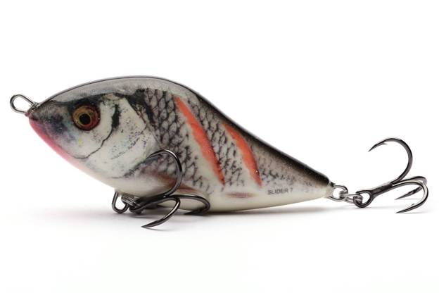 WOBLER SALMO SLIDER SINKING 10cm - WOUNDED REAL GREY SHINER