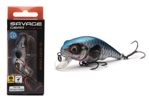 717 - SAVAGE GEAR WOBLER 3D GOBY CRANK SR - BLUE SILVER