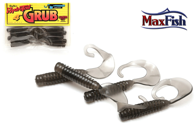 LCHG50 - LUNKER CITY GUMA HYDROTAIL GRUB SMOKE 4"/10szt