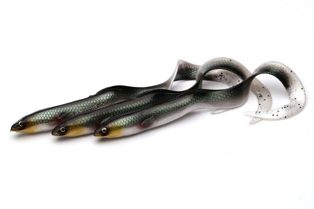 GUMA SAVAGE GEAR 3D REAL EEL - GREEN SILVER