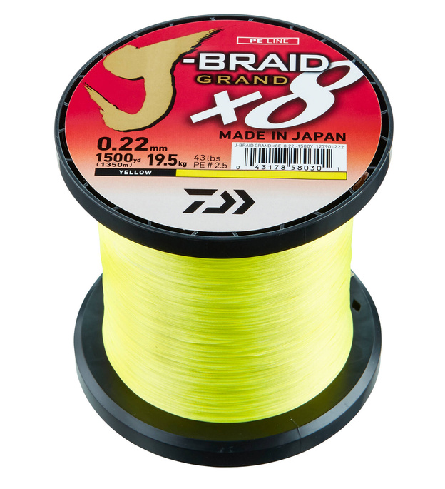 PLECIONKA DAIWA J-BRAID GRAND X8 YELLOW 1350m