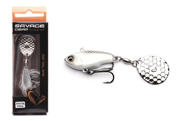 PRZYNĘTA SAVAGE GEAR FAT TAIL SPIN - WHITE SILVER