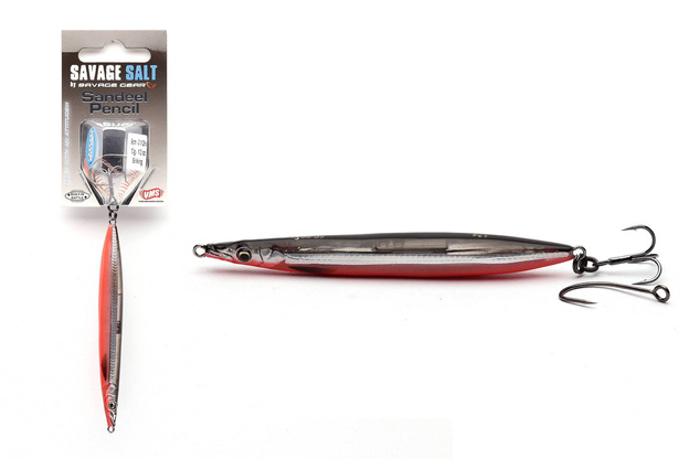 3D SANDEEL PENCIL SAVAGE GEAR 9cm/13g - BLACK RED