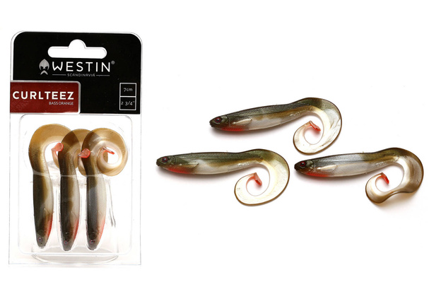 GUMA WESTIN CURL TEEZ - BASS ORANGE 7cm/3szt