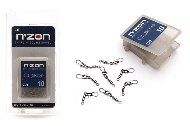 AGRAFKI Z PODWÓJNYM KRĘTLIKIEM DAIWA N'ZON 10/8szt