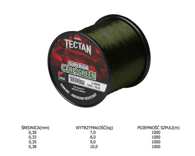 ŻYŁKA DAM TECTAN CARP/GREEN 1000m