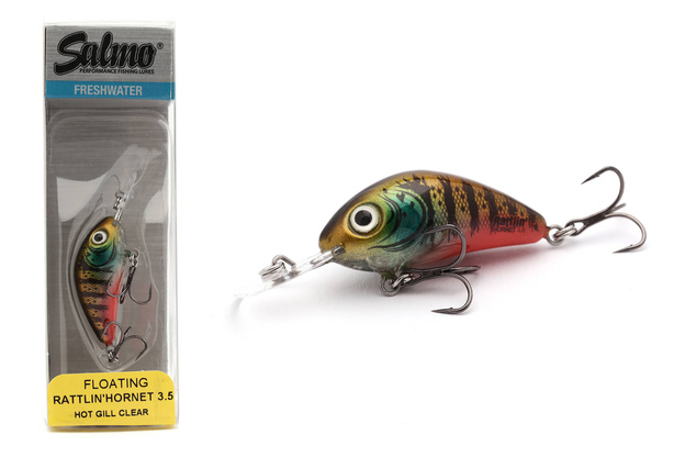 WOBLER SALMO RATTLIN HORNET F 3,5cm - HOT GILL CLEAR
