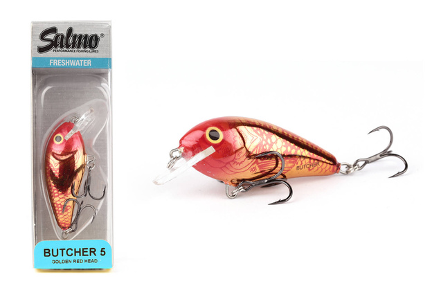 WOBLER SALMO BUTCHER SINKING 5cm-GOLDEN RED HEAD