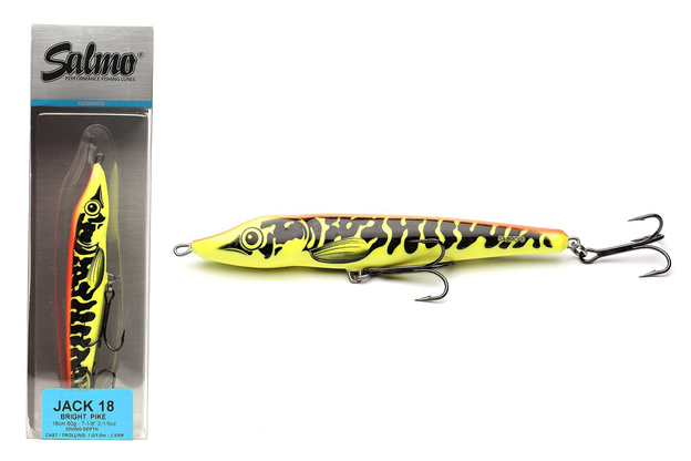 QJA007 - SALMO WOBLER JACK SINKING 18cm - BRIGHT PIKE