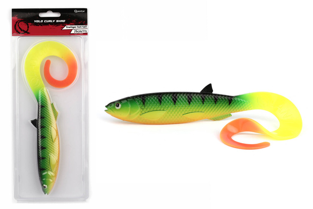 GUMA QUANTUM YOLO CURLY SHAD 26cm/64g - FIRETIGER HOT TAIL