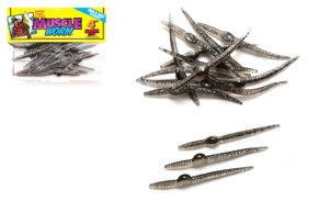 LCMW433 - LUNKER CITY GUMA MUSCLE WORM 4" SLVR PPR SHNR -15szt