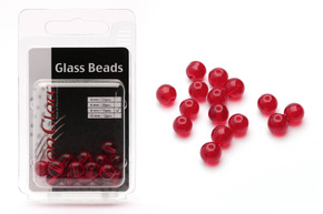 SZKLANE KORALIKI IRON CLAW RED 8mm/15szt