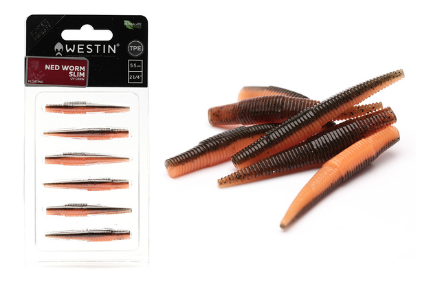 GUMY WESTIN NED WORM TPE 5,5cm/6szt - UV CRAW