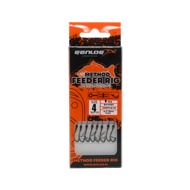 PRZYPONY GENLOG METHOD FEEDER RIG BAYONET 4/8cm