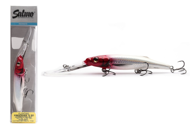 WOBLER SALMO FREEDIVER SDR 12cm- HOLOGRAPHIC RED HEAD