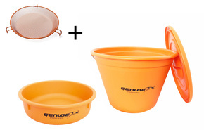 WIADRO GENLOG Z POKRYWKĄ I MISKĄ ORANGE+SITO 3mm