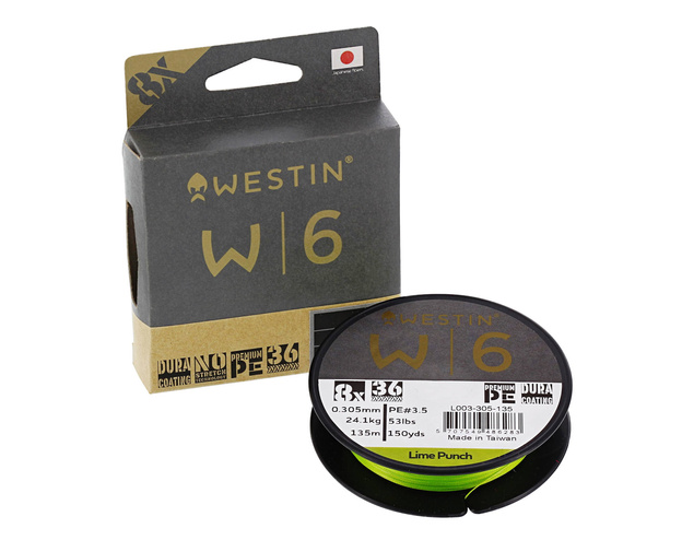 PLECIONKA WESTIN W6 8BRAID 0,45mm/300m - LIME PUNCH