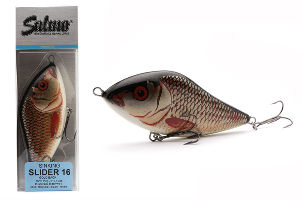 WOBLER SALMO SLIDER SINNKING 16cm - GOLD BACK