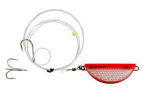 ZESTAW NA HALIBUTA HALIBUT ANTI TWIST - ORAGNE FLASH 350g