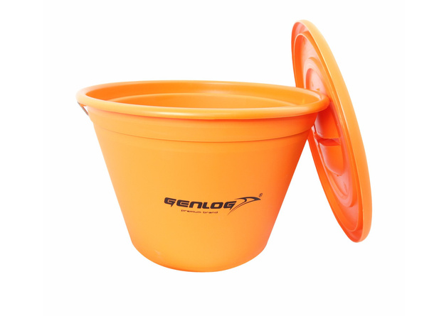 WIADRO Z POKRYWKĄ I MISKĄ GENLOG ORANGE
