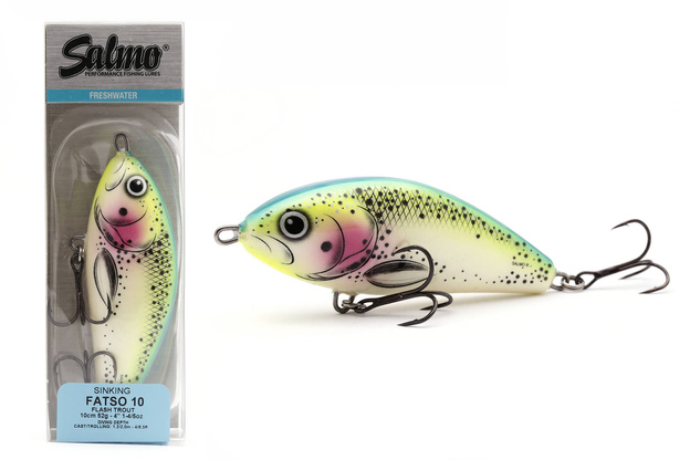 WOBLER SALMO FATSO SINKING 10cm - FLASH TROUT