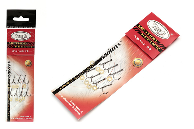 34542 - YORK HACZYKI Z PRZYPONEM METHOD RING 8/8szt