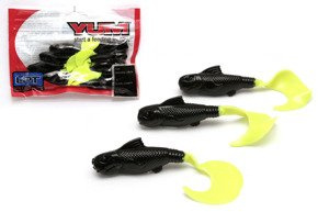 GUMY YUM SAMURAI CURLY BLACK/CHART 7,6cm/10szt