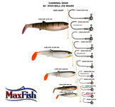 6 - SAVAGE GEAR GUMA CANNIBAL RED HEAD FLUOROSCENT