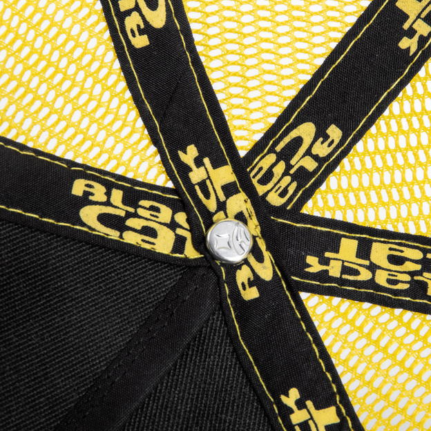 CZAPKA Z DASZKIEM BLACK CAT BLACK AND YELLOW TRUCKER