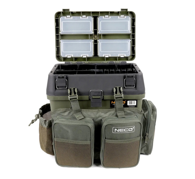 SIEDZISKO WĘDKARSKIE KUFER NECO Z PLECAKIEM