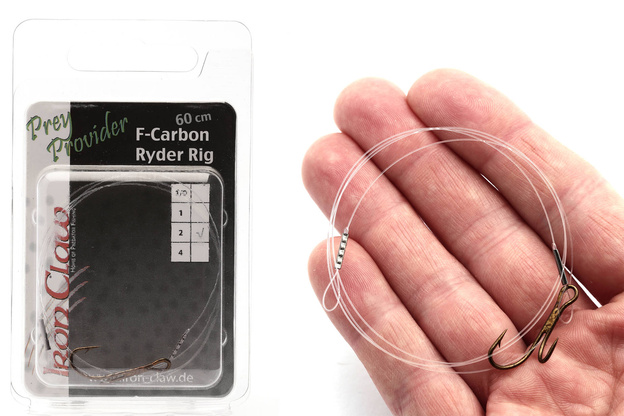 PODWÓJNE WIĄZANE HAKI IRON CLAW F-CARBON RYDER 4