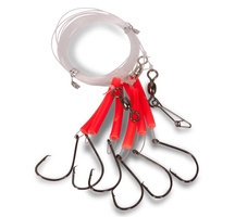 ZESTAW AQUANTIC NA KARMAZYNA CIRCLE HOOK 8/0 - FLUO RED