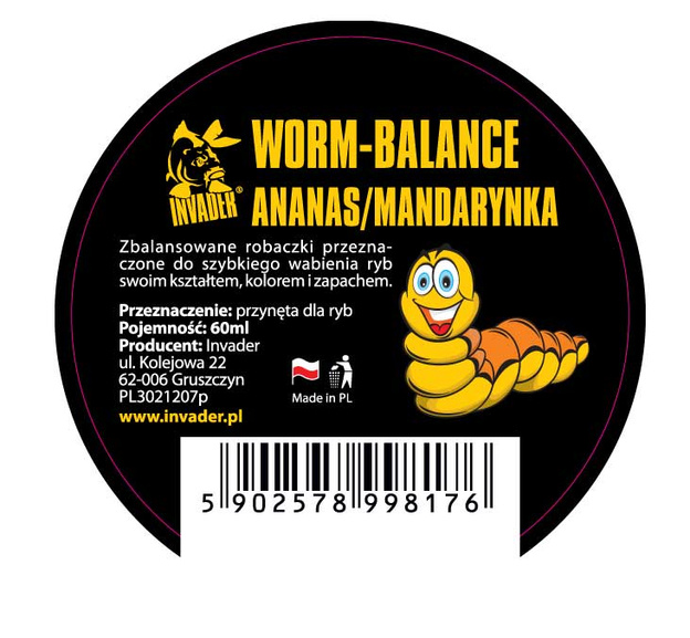 KULKI WORM BALANCE INVADER - ANANAS/MANDARYNKA 60ml