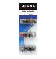 ZESTAW SZTUCZNYCH MUCH JENZI GOLD HEAD LARVAE FLY 12szt