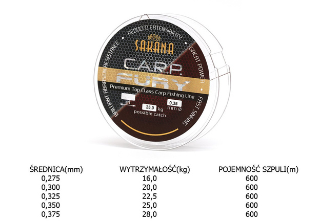 ŻYŁKA SAKANA C.A.R.P FURY 600m