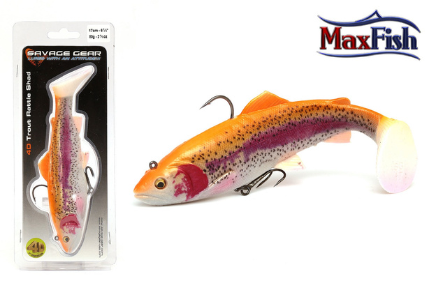 GUMA SAVAGE GEAR 4D RATTLE TROUT - GOLDEN ALBINO