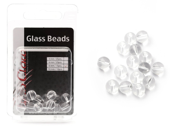 SZKLANE KORALIKI IRON CLAW CLEAR 10mm/12szt